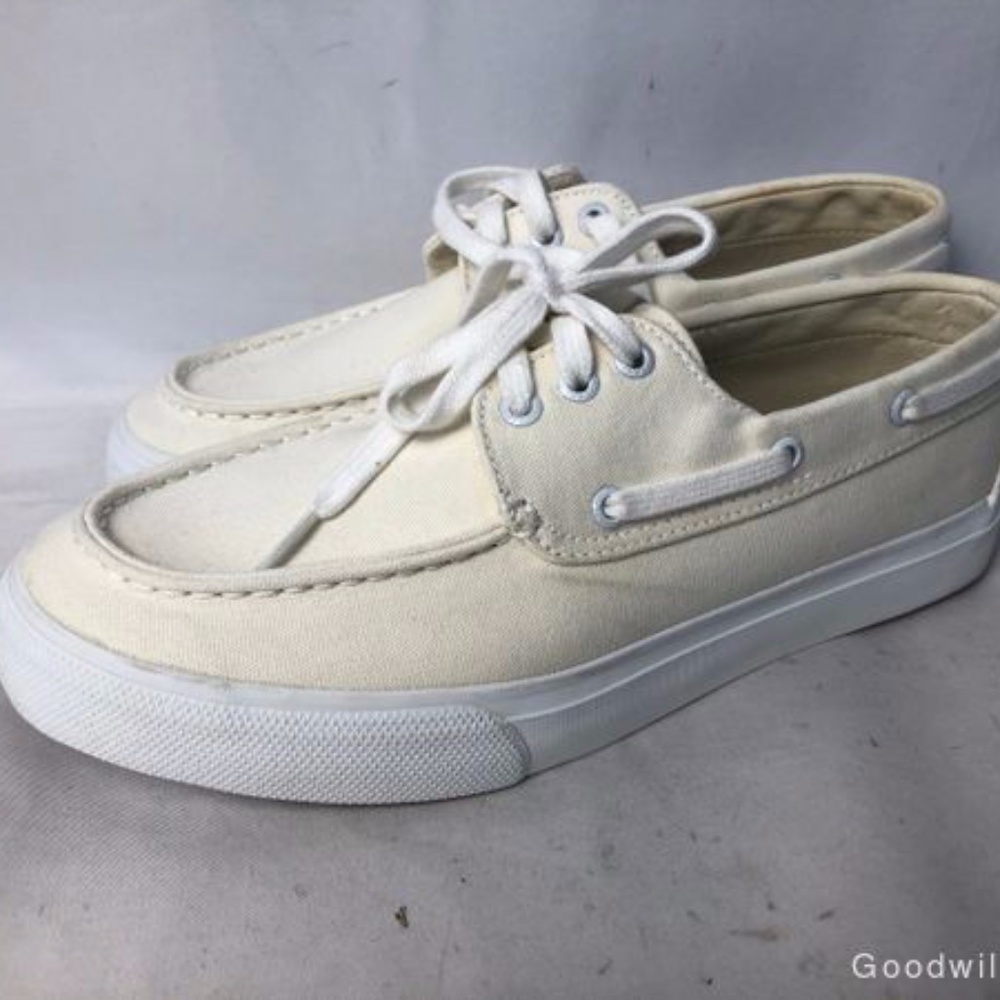 Sperry Boat Shoes 3 Eye Canvas Men's White Size 10